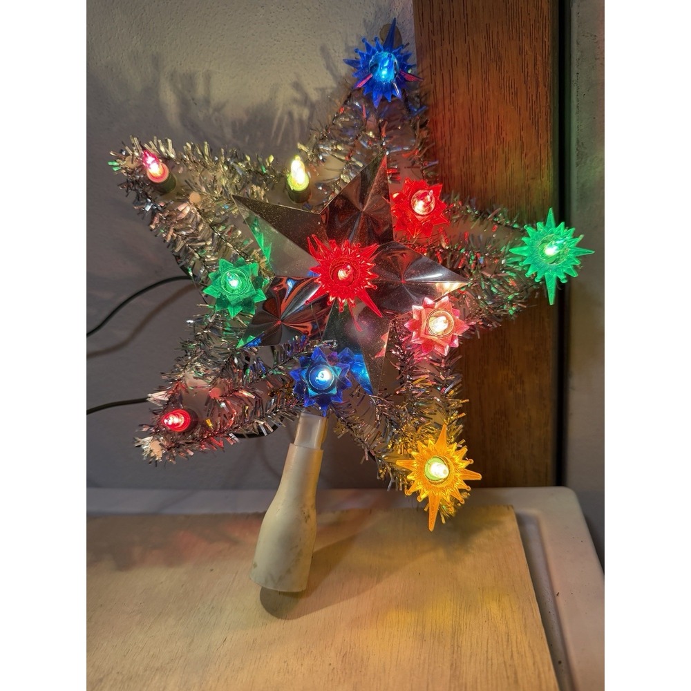 vintage Christmas tree topper Works!